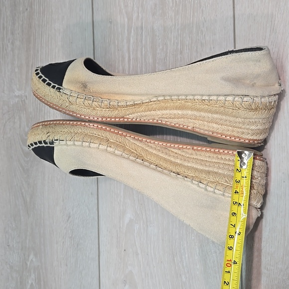 Tory Burch Women's Textile Espadrille Wedge Logo Shoes Sz 8M - Picture 10 of 16